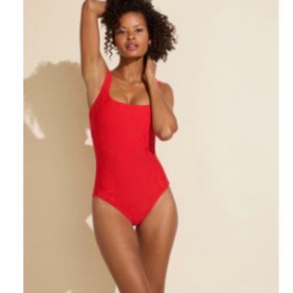 Classic Red One-Piece Swimsuit